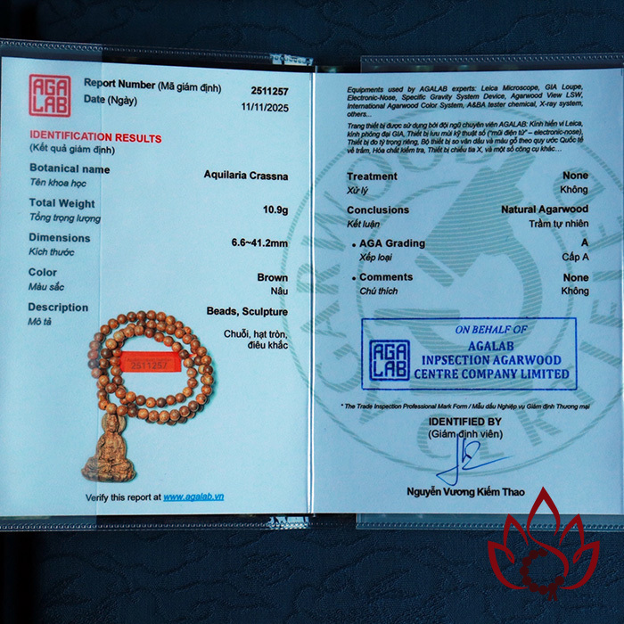 Dây Chuyền Trầm Hương Hạt Tròn | 6 Ly | Trầm Tốc Kiến Tự Nhiên Lâu Năm